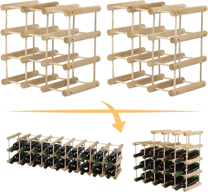 Weinregal Modular EICHE, für 24 Flaschen oder mehr, Flaschenregal, Weinständer, Getränkeregal, Flasc