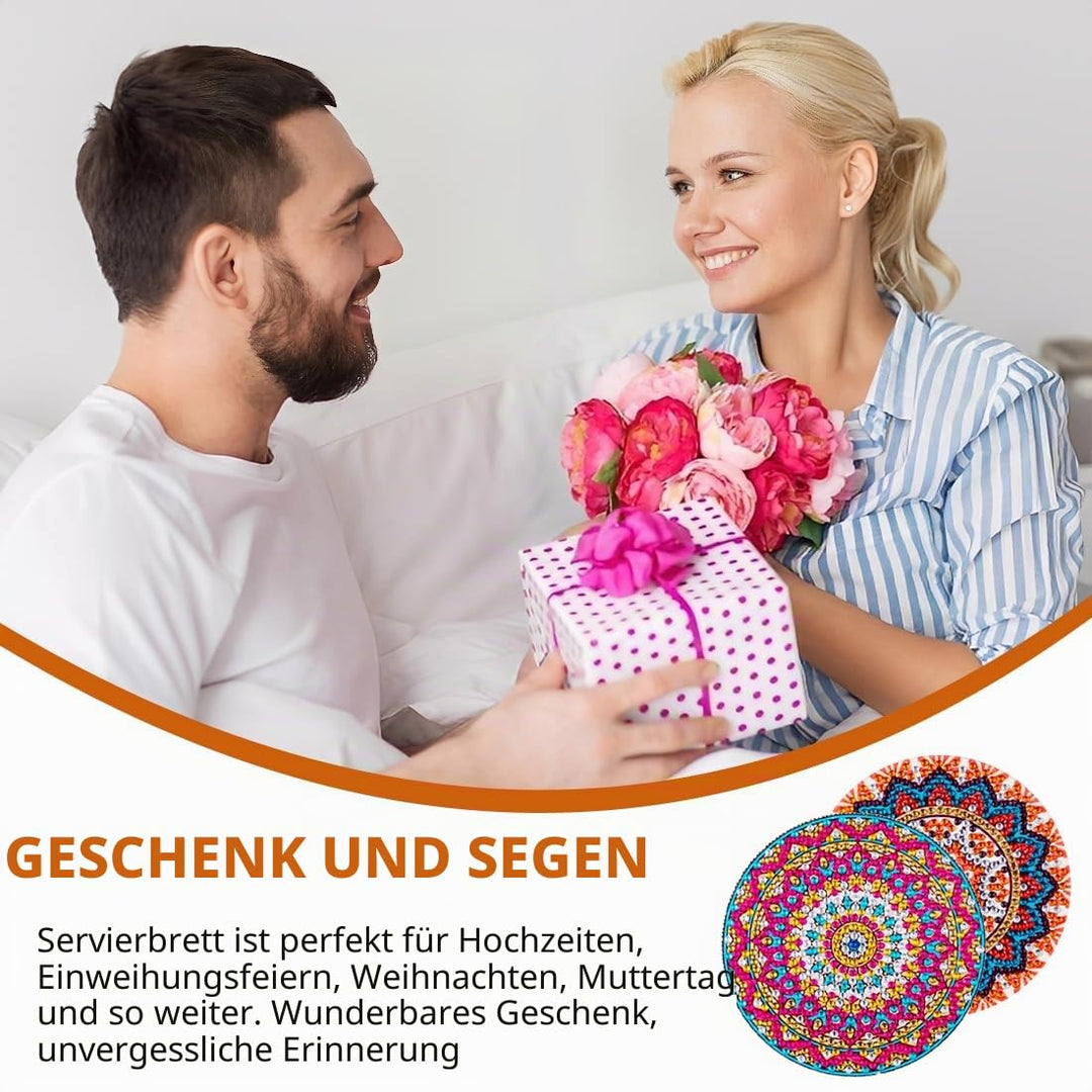 Diamond Painting Kinder Basteln Mandala, Bastelset Diamond Painting Untersetzer, Untersetzer Bastels