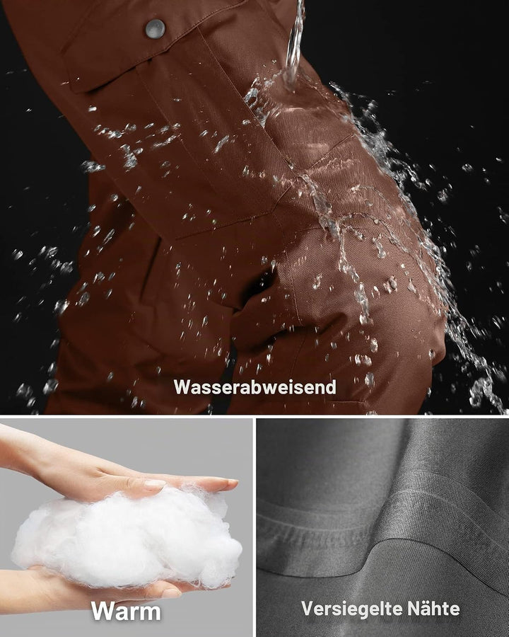 33,000ft Damen Skihose Outdoorhose Wasserdicht Winddichte Softshellhose Warme Gefütterte Thermohose