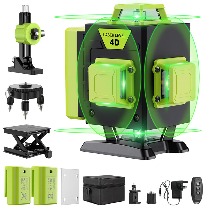 Kreuzlinienlaser Grün 16 Linien Nivellierlaser, 4 x 360 ° Laser wasserwaage, linienlaser kreuzlaser