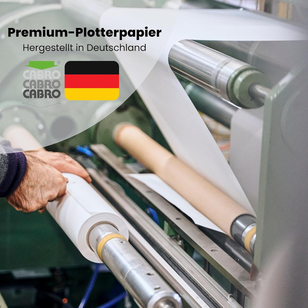 CABRO 513914-50 Qualitäts-Plotterpapier, 6 Rollen, 90 g, 914mm x 50m für brillante Farben, exakte Li