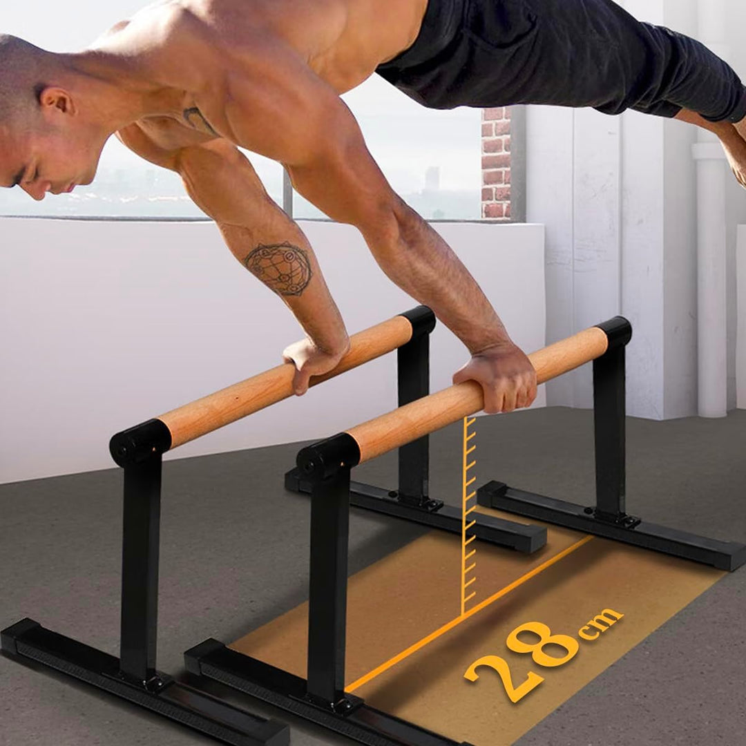 Parallettes calisthenics Holz Rutschfeste Liegestützgriffe, Premium Turnen und Calisthenics Equipmen