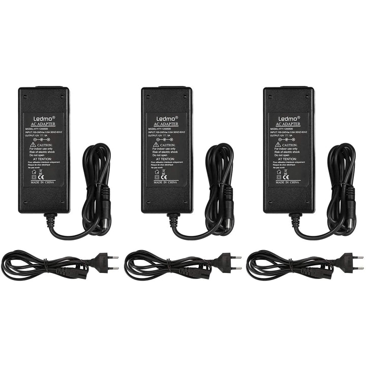 LEDMO 3 Stücke 12V 5A LED Netzteil Adapter Transformato 60w LED Trafo AC110-240V LED Netzadapter Lad