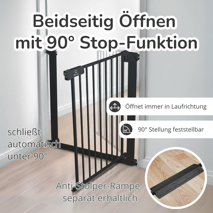 Luca Treppengitter ohne Bohren | Türgitter & Treppenschutzgitter zum Klemmen | verlängerbar 75-194 c