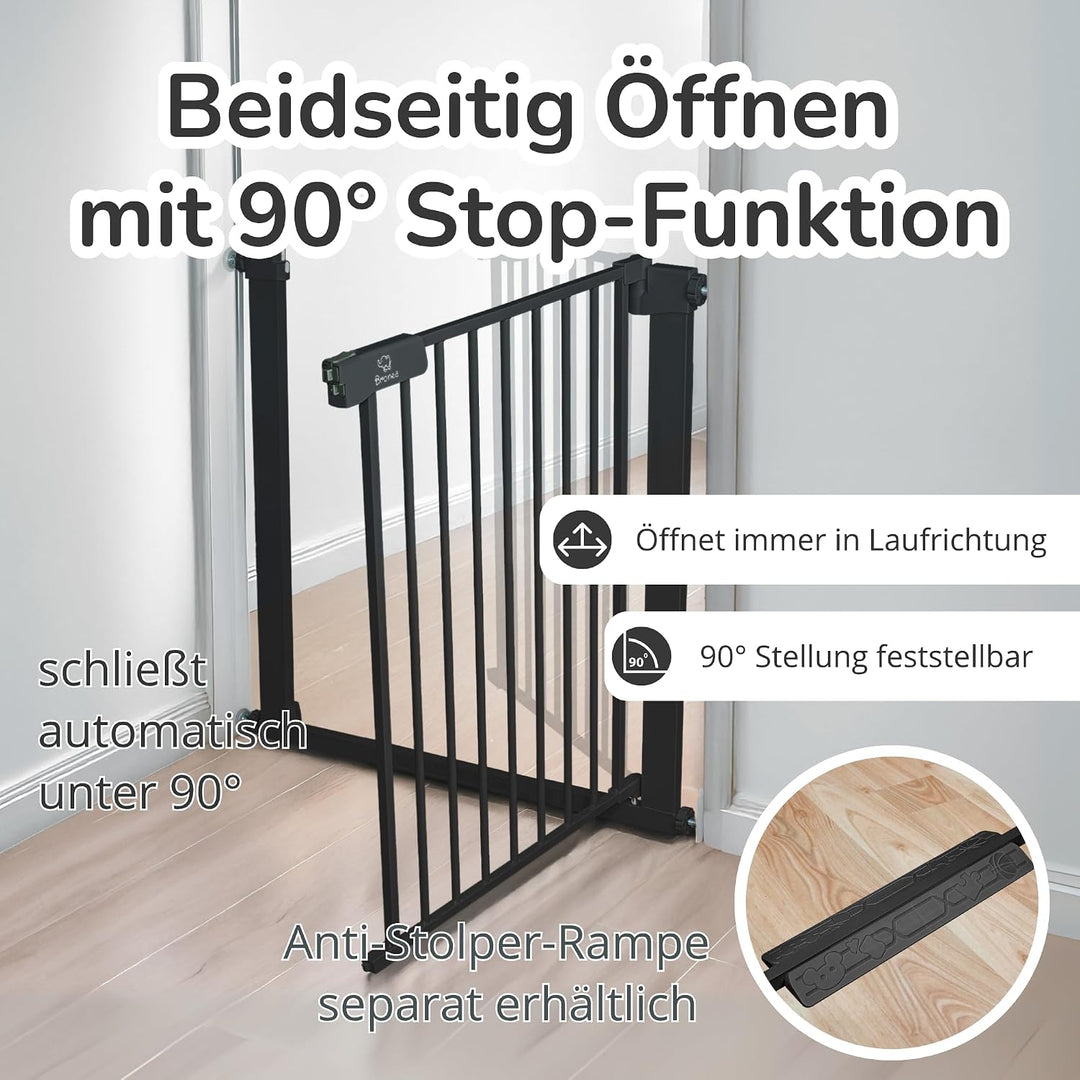Luca Treppengitter ohne Bohren | Türgitter & Treppenschutzgitter zum Klemmen | verlängerbar 75-194 c