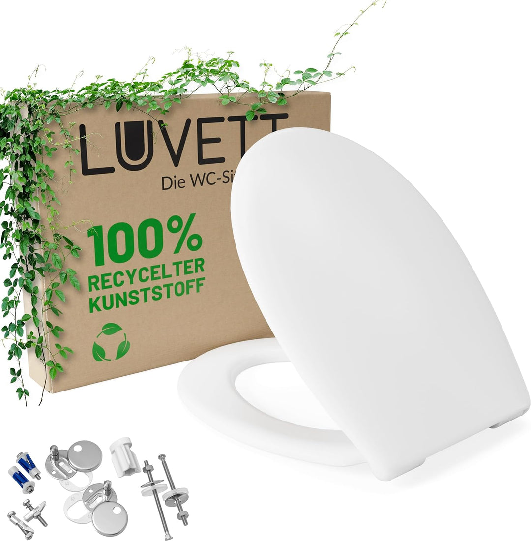 LUVETT® Recycling WC-Sitz R700 Öko oval mit Absenkautomatik, Abnahmefunktion und 3 Montage-Varianten