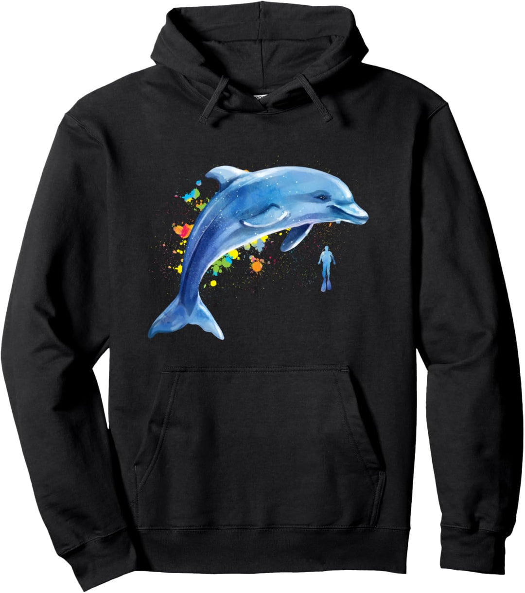 Delfin Taucher Wale Tümmler Delphin Pullover Hoodie