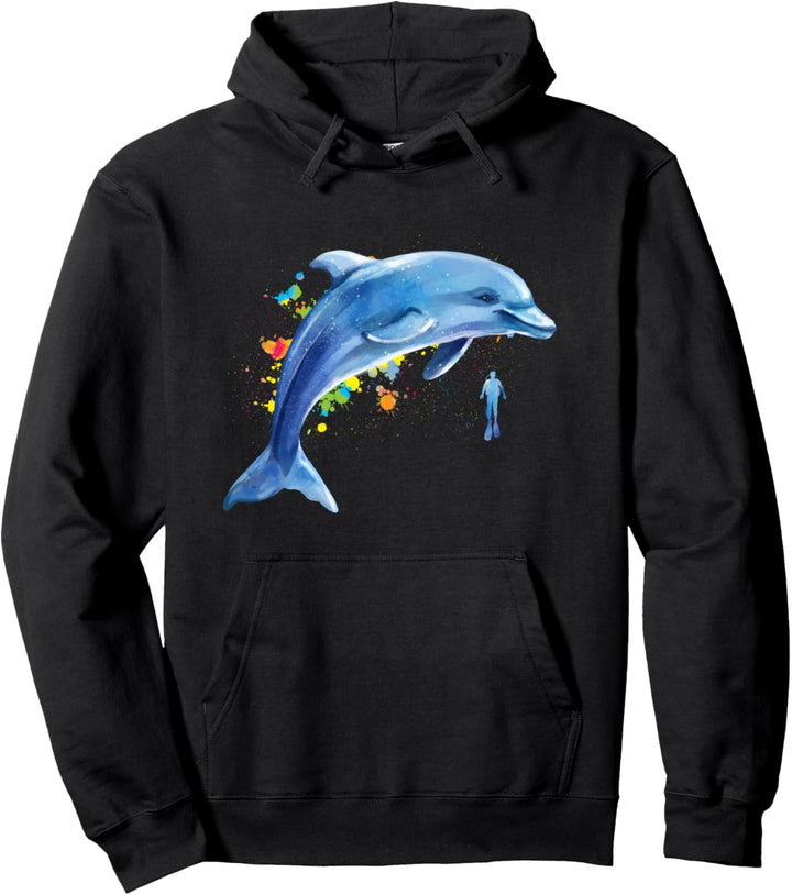 Delfin Taucher Wale Tümmler Delphin Pullover Hoodie