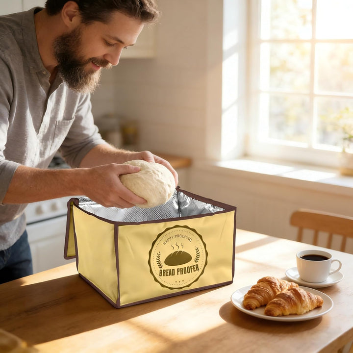 Gärbox Sauerteig, Teigbox Pizza mit Deckel - Faltbare Brot Gärbox 30L, Temperatur & Timer, Pizzateig