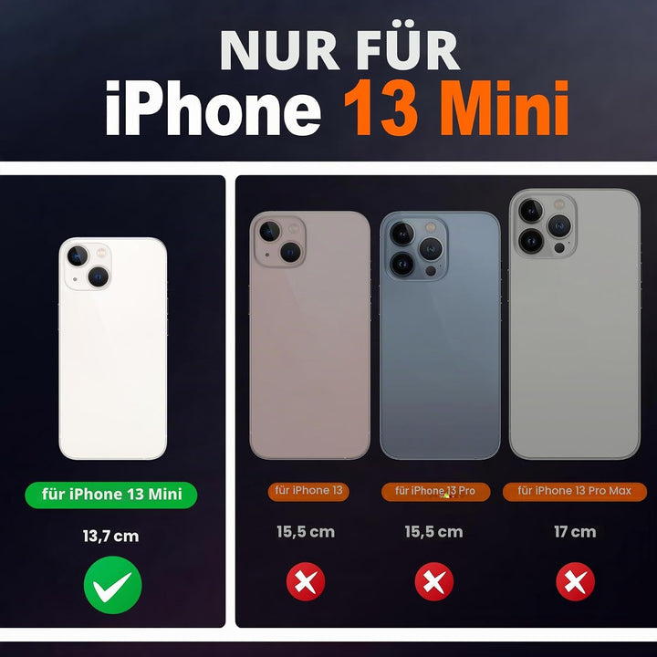 SHIELDON Hülle für iPhone 13 Mini Handyhülle [Erstklassiges Echtleder] [Schützt vor Stoss] [Kartenfa