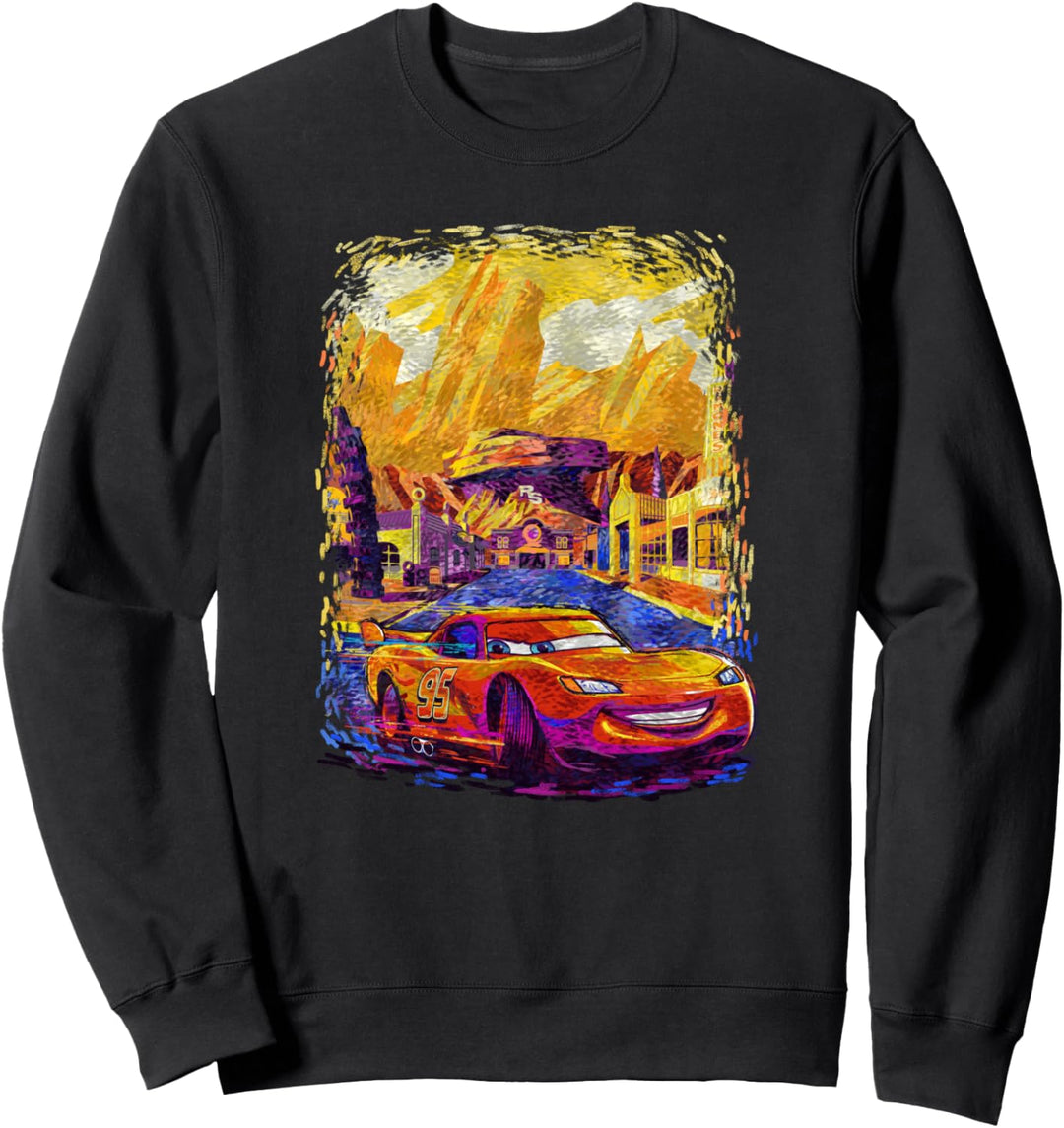 Disney Pixar Cars Lightning McQueen Antique Painting Scene Sweatshirt