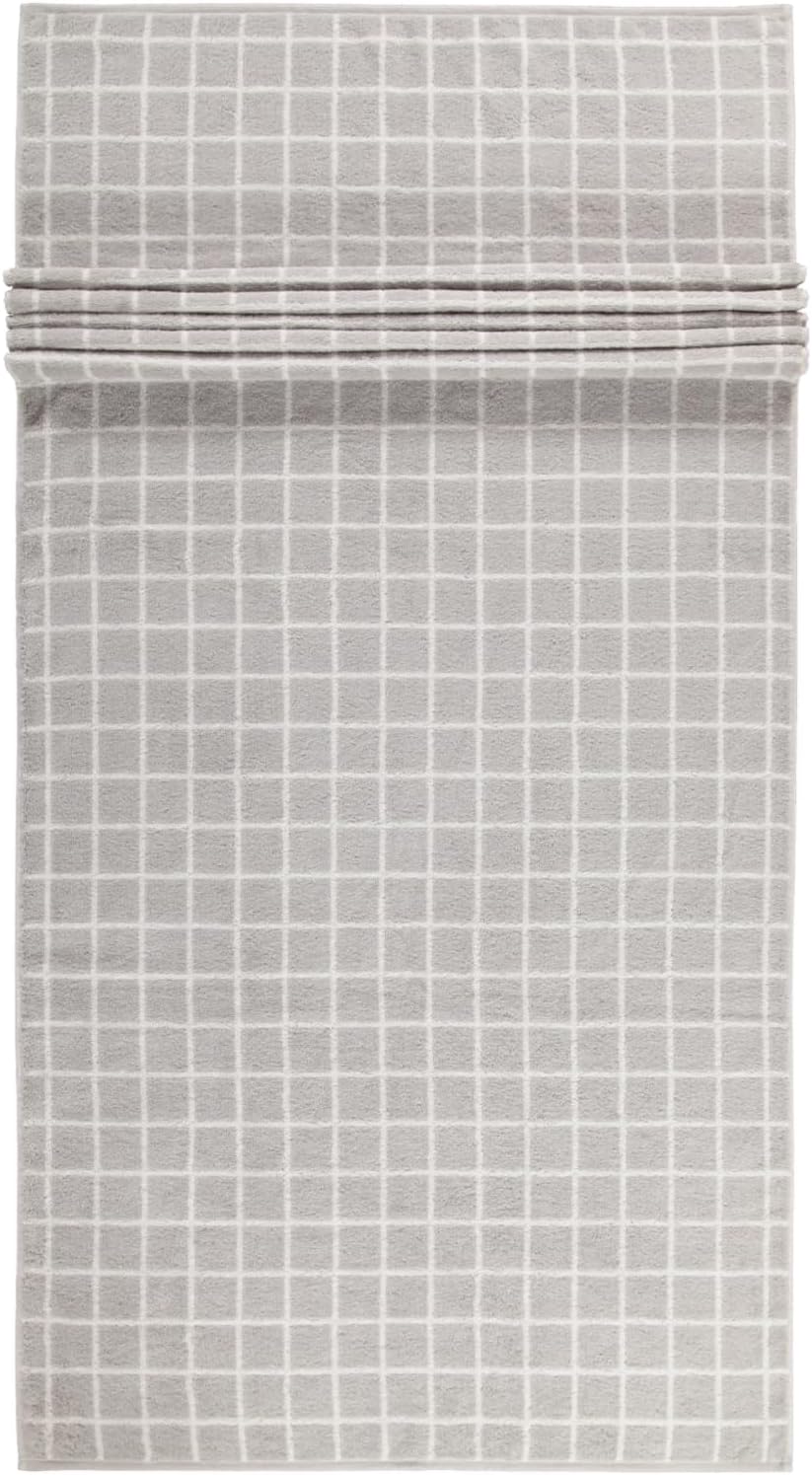 CAWÖ Home Handtücher Zoom Karo 123 Platin - 76 Saunatuch 80x200 cm, Saunatuch 80x200 cm