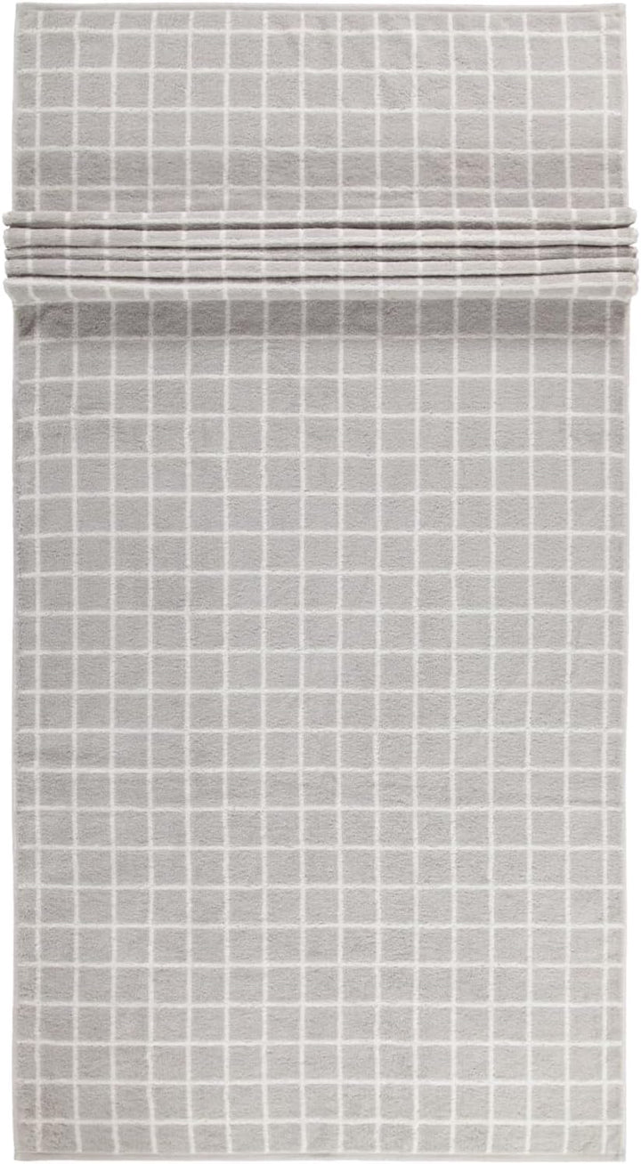 CAWÖ Home Handtücher Zoom Karo 123 Platin - 76 Saunatuch 80x200 cm, Saunatuch 80x200 cm