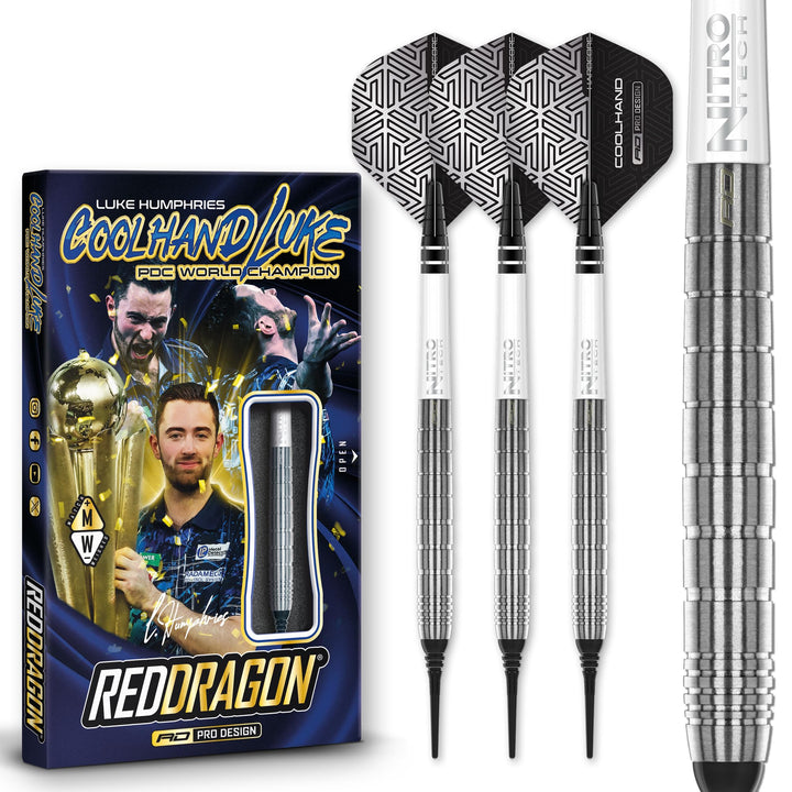 RED DRAGON Luke Humphries TX Softip Serie Premium Wolfram Dart Set mit Flüge und Schäften 18G 1, 18G
