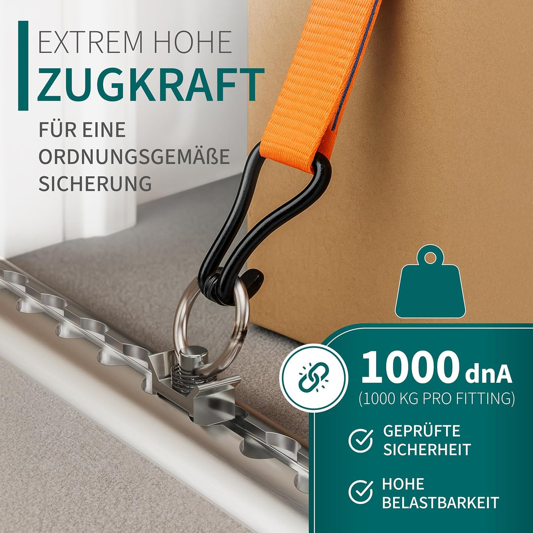 Airlineschiene Fittinge (10er Set) | Stabile Zurrösen mit 1000 daN Tragfähigkeit | Standardgrösse Ø