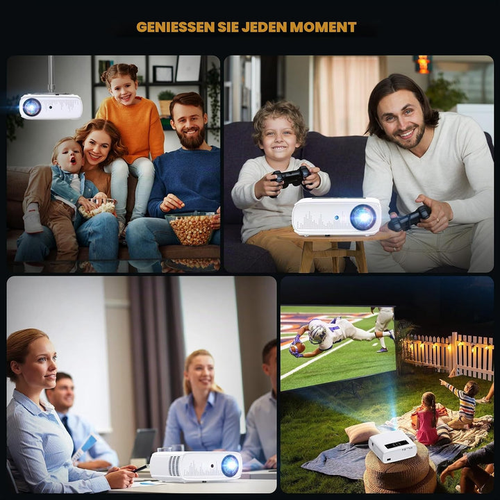 5G WiFi Beamer- 12000 Lux Native 1080P Beamer Full HD Heimkino Video Beamer 4K, Bluetooth Beamer WLA