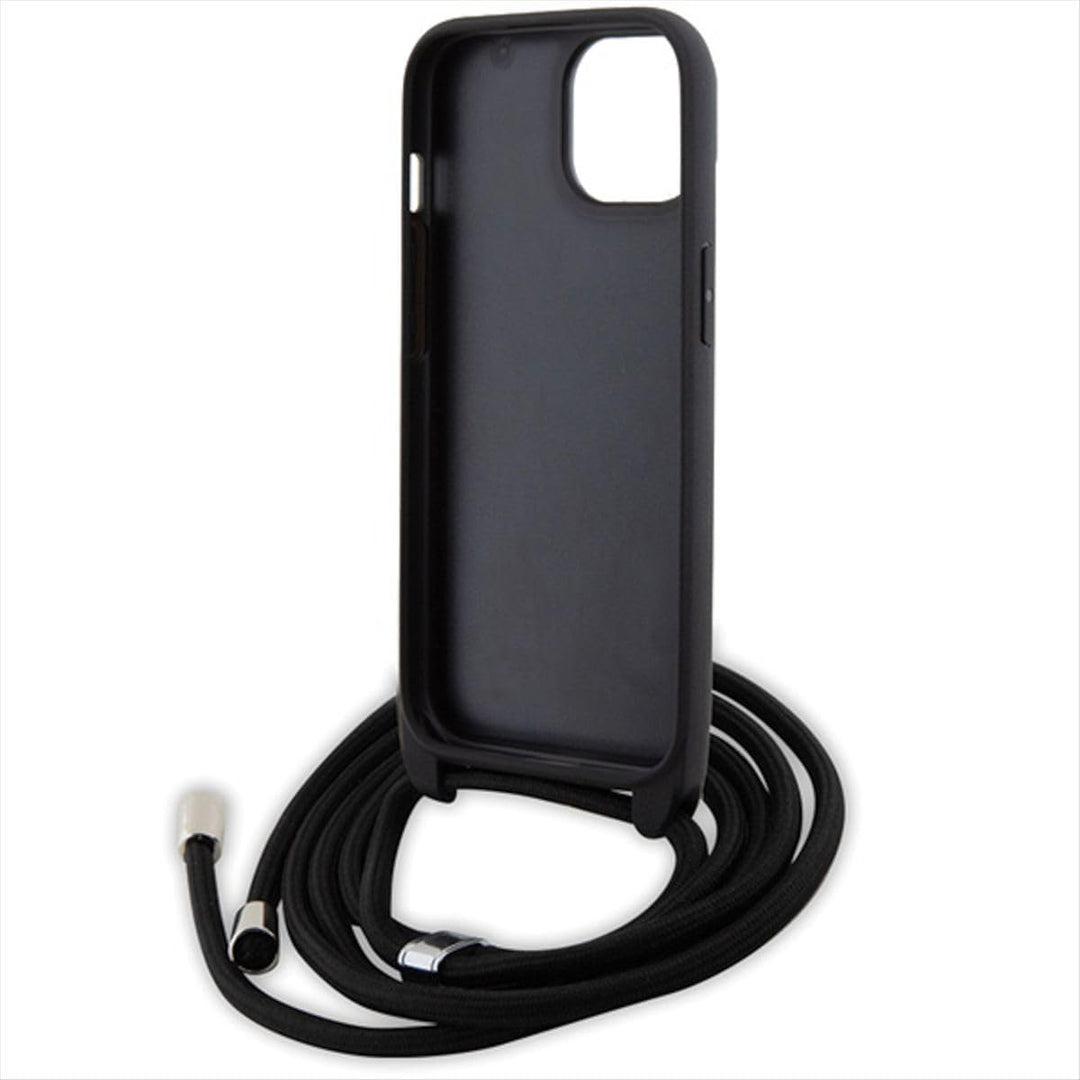 KARL LAGERFELD KLHCP15SSASKNPSK Hülle für iPhone 15 6.1" hardcase Schwarz Crossbody Saffiano Monogra