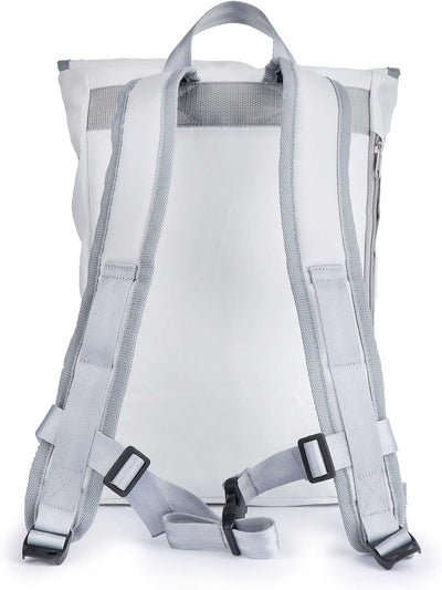 360° Grad Landgang Rucksack Segeltuch weiss mit Zahl grau