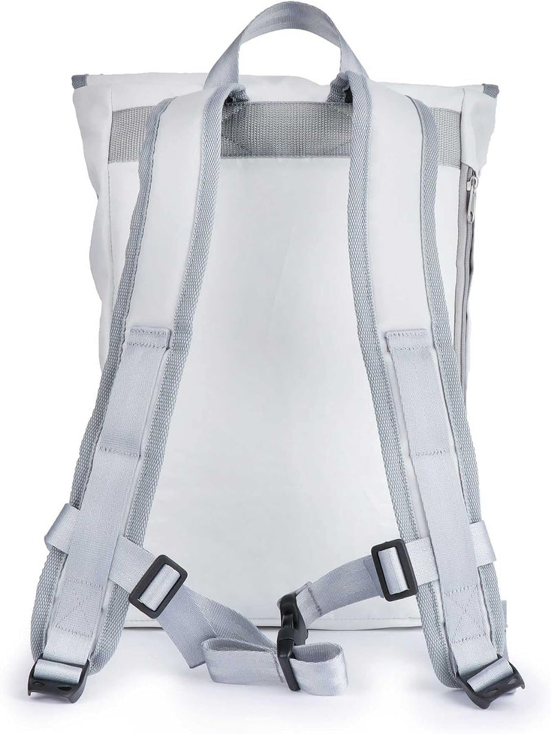 360° Grad Landgang Rucksack Segeltuch weiss mit Zahl grau