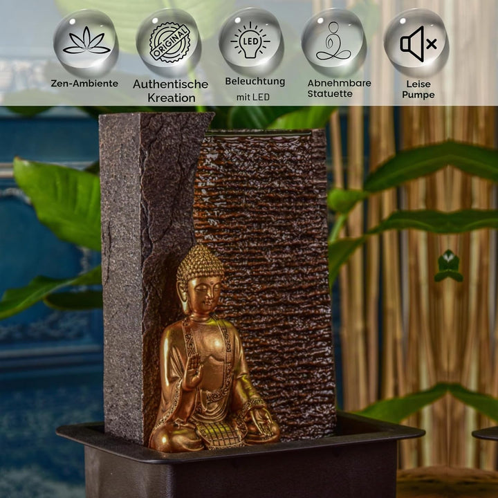 Zen Light – Zimmerbrunnen Buddha Jati – originelle Geschenkidee – Objekt Feng Shui und Wohlbefinden