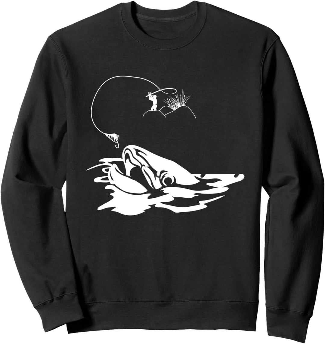Fliegenfischen mit Angelrute und Fliege | Fliegenfischer Sweatshirt