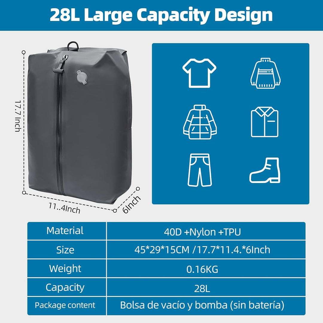 KINGSLONG Handgepäck Rucksack Vakuum 40L Laptop Rucksack 19 Zoll Herren Damen Flugzeug Erweiterbar W