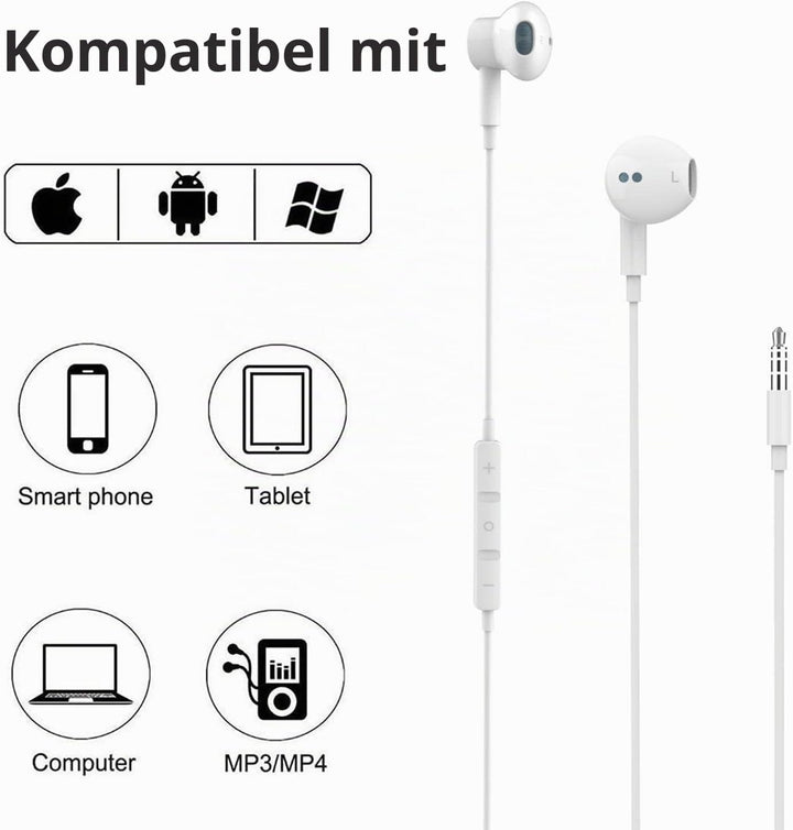 Hochauflösende In-Ear-Kopfhörer mit Kabel, extra Bass, geräuschisolierend, mit Mikrofon, für iPhone,