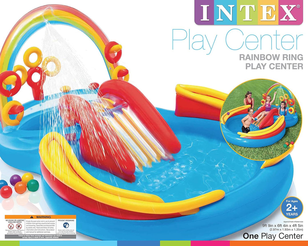 INTEX Inflatable Kids Rainbow Ring Water Play Center 57453EP by Intex