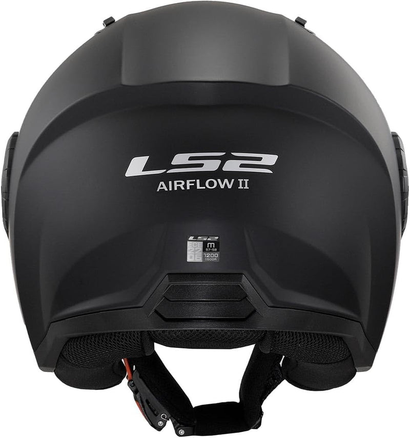 LS2 Motorrad-Helm 305625011S Airflow, Black Matt Black Long, S