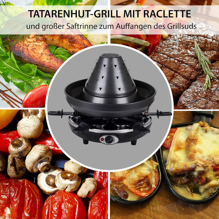 Syntrox Germany Tatarenhut Tischgrill Elektrogrill Grill Raclette für 6 Personen