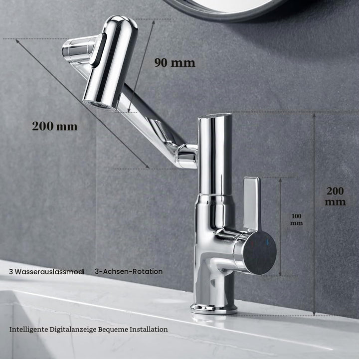 Smart Temperature Bathroom Wasserhahn, Einhebel-Badezimmer-Wasserhahn, Waschbeckenarmatur, Küchenarm