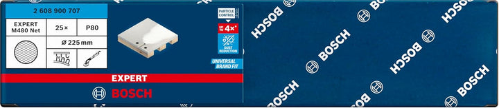 Bosch Accessories 25x Expert M480 Schleifnetz (für Hartholz, Farbe auf Holz, Ø 225 mm, Körnung 80, Z