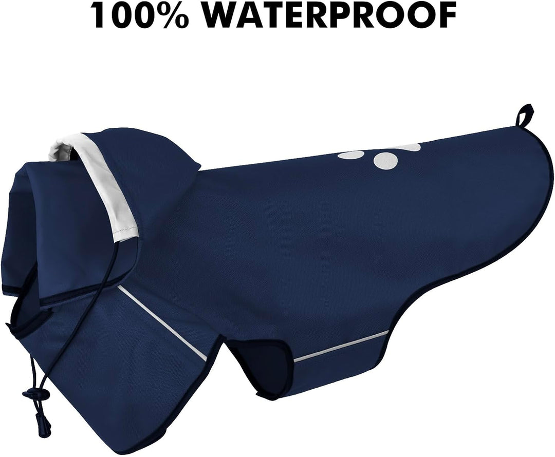 BiPawTi Hunde Regenmantel Mittlere Hunde - Ultraleicht Wasserdicht Hunderegenmantel mit Reflektieren