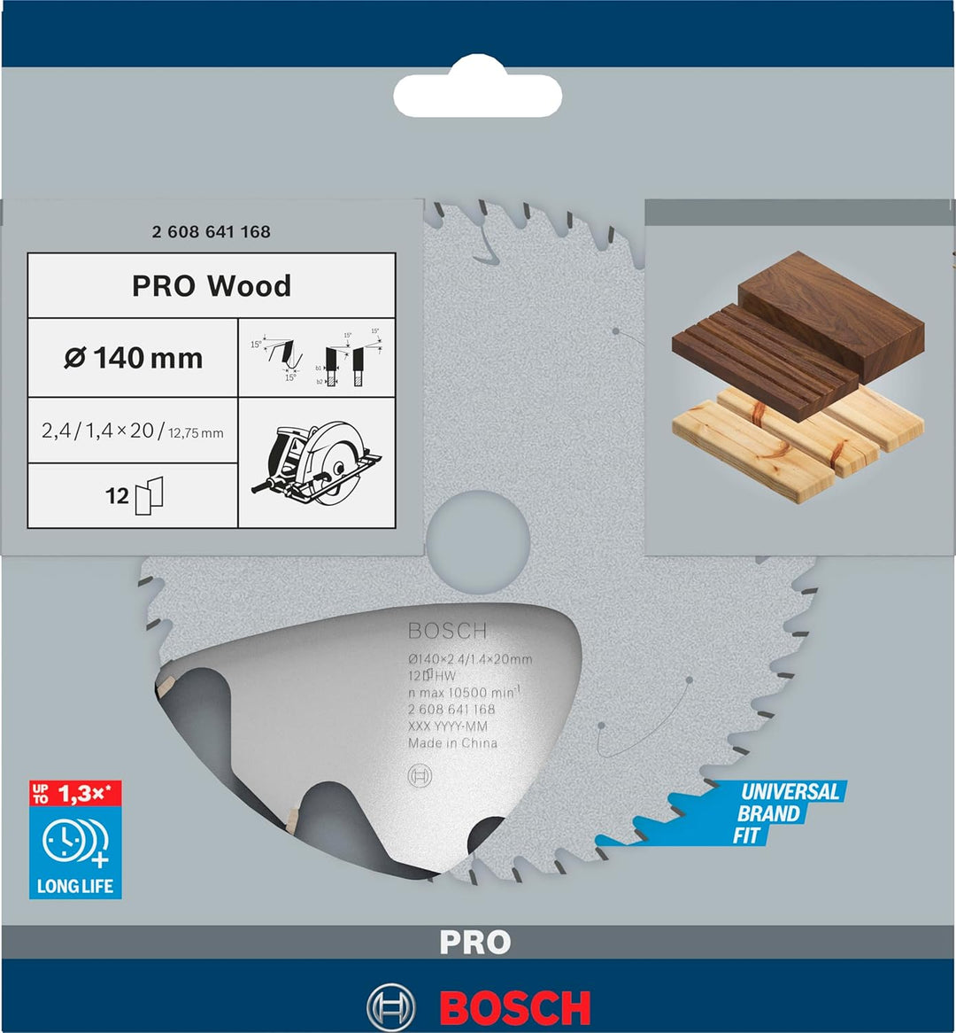 Bosch Accessories Professional Kreissägeblatt Optiline Wood (für Holz, 140 x 20 x 2,4 mm, 12 Zähne,