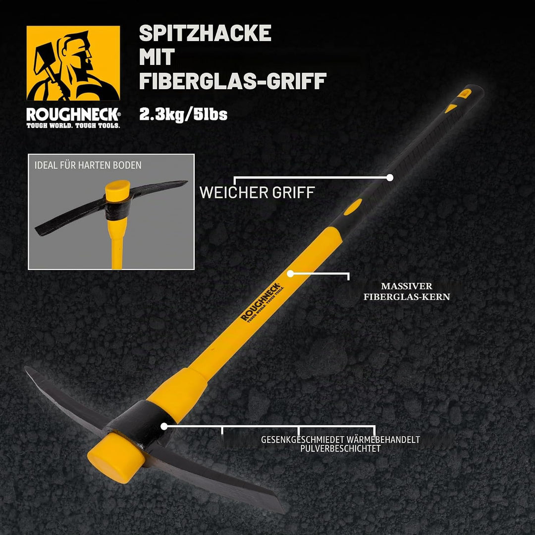 Roughneck ROU64352 Pick Axe With Fibreglass Handle 5lbs/2.27kg Modern, Modern