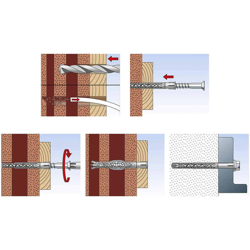 fischer Langschaftdübel SXRL 10x290 Fus A4 multiplen Verankerungstiefen zum Befestigen von Fassaden,