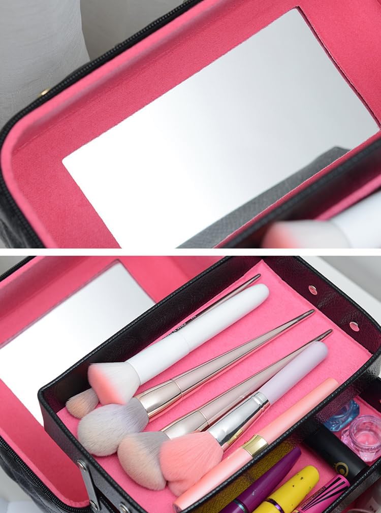 Kosmetikkoffer Makeup Box Kosmetiktasche Schminkkoffer für Reisen Dienstreise weich 3 verfügbare Ebe