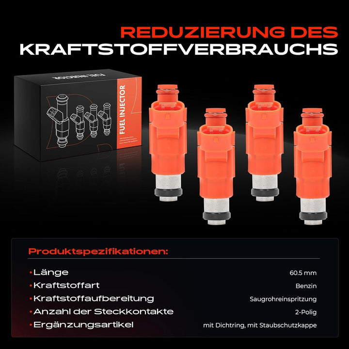 Frankberg 4x Einspritzventil Einspritzdüse Injektor für Sebring JR Tracker Stratus Coupe Eclipse III