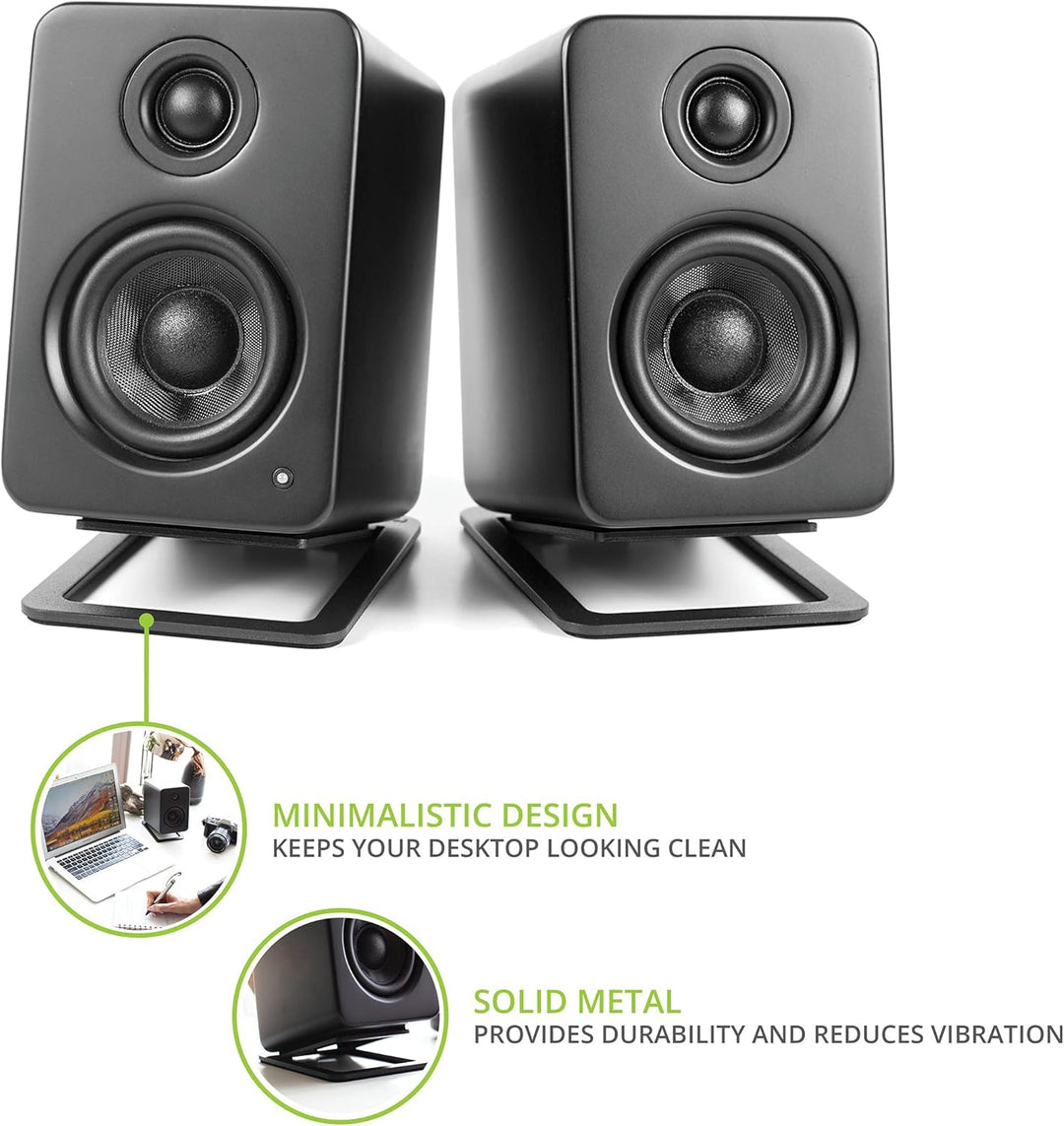 Kanto S2 Tilted Desktop Speaker Stands for Small Speakers & Compact 2”-3” Studio Monitors | Supports