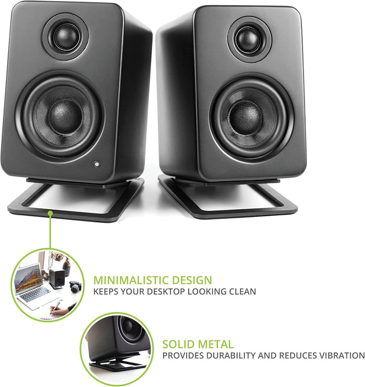 Kanto S2 Tilted Desktop Speaker Stands for Small Speakers & Compact 2”-3” Studio Monitors | Supports