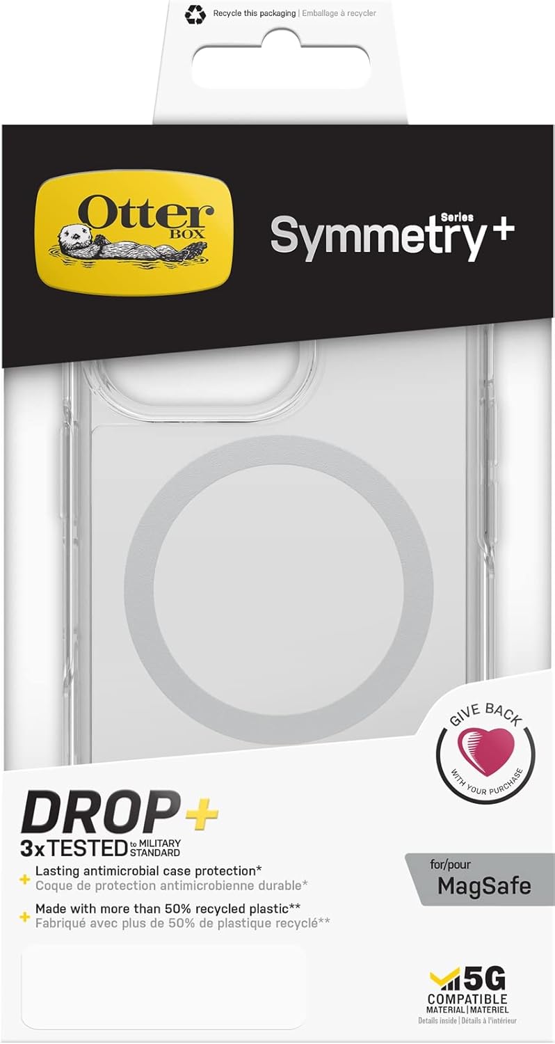 OtterBox Symmetry+ transparente Hülle für iPhone 13 Pro für MagSafe, stossfest, sturzsicher, schütze