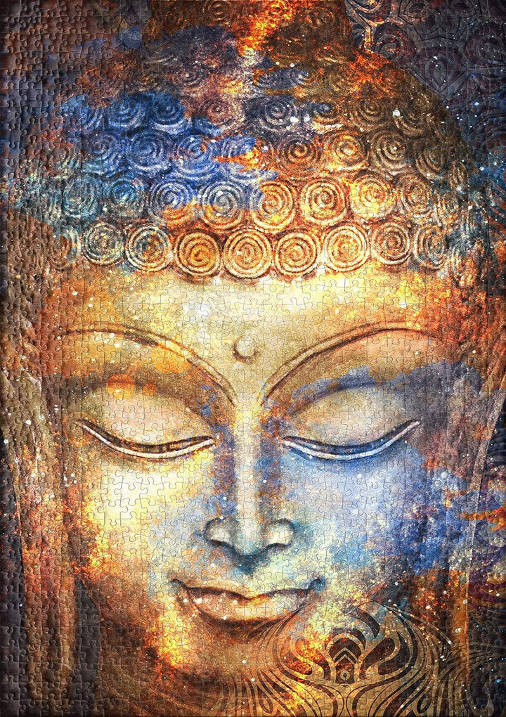Ulmer Puzzleschmiede - Puzzle Buddha - klassisches 1000 Teile Puzzle - Made in Germany - Buddha-Kopf