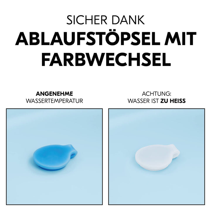 hauck Faltbare Babybadewanne Wash N Fold M für Babys und Kleinkinder bis 16 kg, Ablaufstöpsel mit Fa
