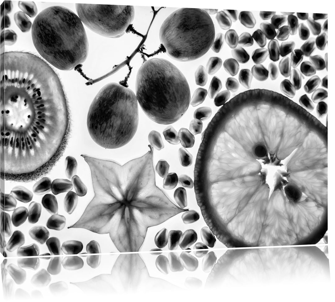 Pixxprint Früchtetraum mit Sternenfrucht als Leinwandbild/Grösse: 100x70 cm/Wandbild/Kunstdruck/fert