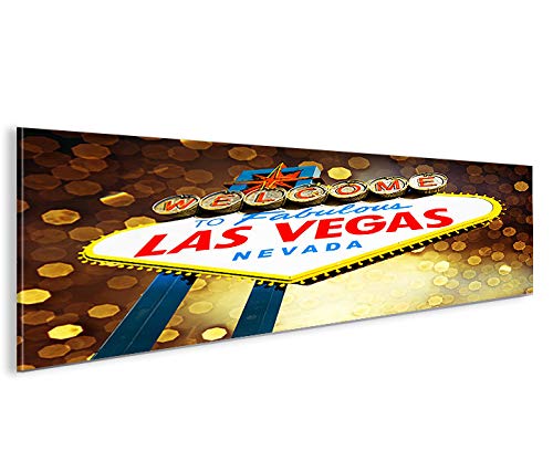 islandburner Bild Bilder auf Leinwand Vegas Panorama XXL Poster Leinwandbild Wandbild Art up Your Li