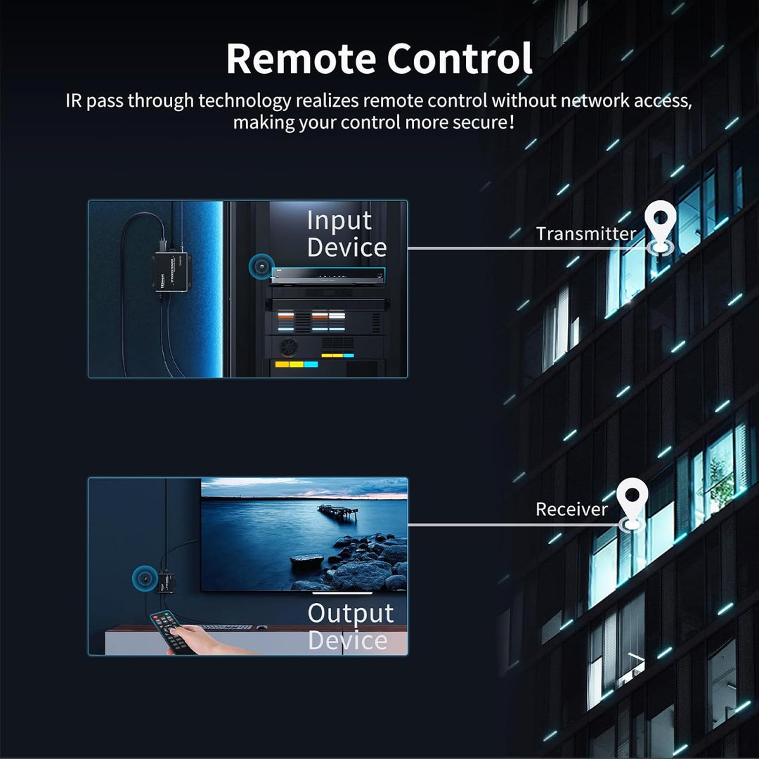 TESmart HDMI KVM Extender, Cat5e/6 Kabel bis zu 120m Full HD 1080P(TX+RX) Extender, Punkt/Multipunkt
