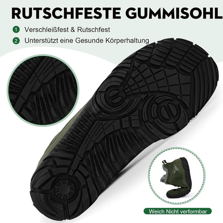 RUYI Barfussschuhe Winter Herren Damen Barfussschuhe Wasserabweisend, Warm Gefüttert Winterschuhe Tr