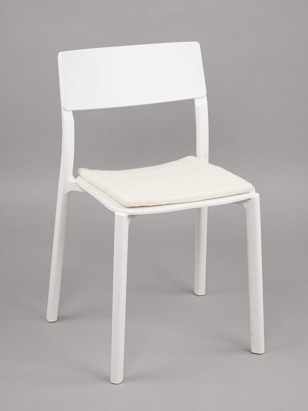 myfelt Flache Filz Sitzauflage, Filz Stuhlauflage - Linéa - quadratisch, 36x36 cm, Weiss Naturweiss,