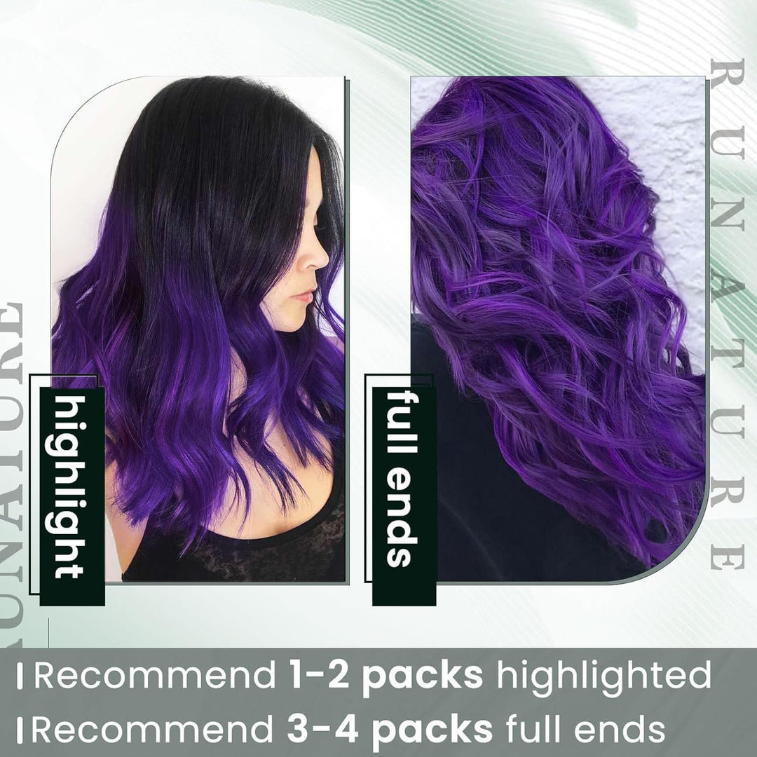 RUNATURE Lila Bonding Extensions Echthaar Purple I Tip Echthaar Extensions Bonding Keratin Haarverla