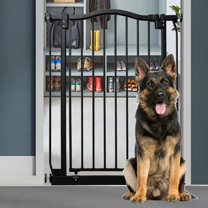 Bettacare Extra Hoch Gebogenes Haustiertor, 134cm - 143cm, Mattschwarz, Extra Hoch 100cm in der Höhe
